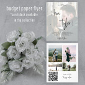 Budget Multi-Foto QR CODE Hochzeit Einladung Flyer