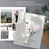 Budget Multi-Foto QR CODE Hochzeit Einladung Flyer