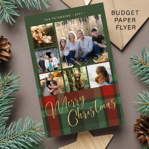 Budget Multi Foto Rot kariert Weihnachten Flyer