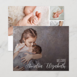 Budget Multiple Foto Elegante Geburtsankündigung