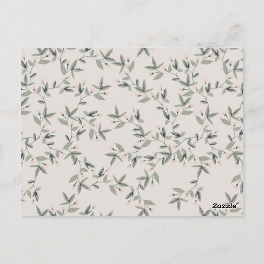 Budget Mum Deer Fawn Floral Wappen Babydusche Postkarte (Rückseite)