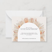 Budget Natural botanical pampas Hochzeit Details Mitteilungskarte (Rückseite)