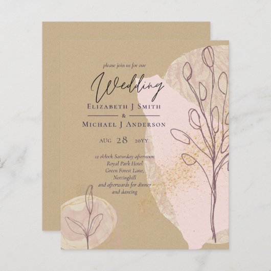 BUDGET Natural Earth Rustikale Hochzeit im Herbst (Vorne/Hinten)