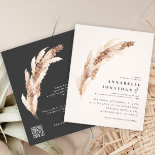 Budget natürliche Pampas Gras elegante Hochzeit ei Flyer