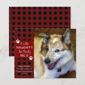 Budget Naughty oder Nice Dog Foto Grußkarte (Vorne/Hinten)