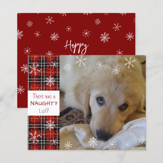 Budget Naughty oder Nice Foto Funny Holiday Card (Vorne/Hinten)