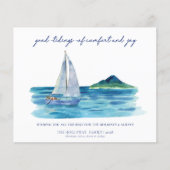 Budget Nautic Coastal Watercolor Weihnachtskarte Flyer (Vorne)