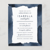 Budget Nautic Navy Blue Watercolor Brautparty (Vorderseite)