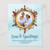 Budget Nautic Seas Greetings Foto Holiday Card (Vorderseite)