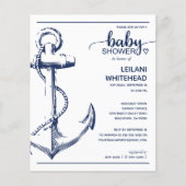 Budget Nautical Anchor Baby Boy Dusche Einladung (Vorderseite)