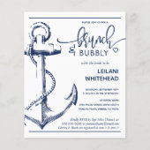 Budget Nautical Anchor Bridal Dusche Einladung (Vorderseite)