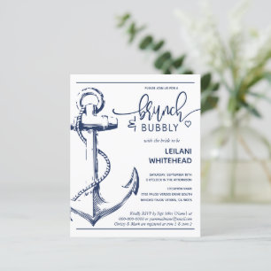 Budget Nautical Anchor Bridal Dusche Einladung