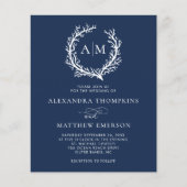 Budget Nautical Coral Reef Navy Blue Wedding Flyer (Vorne)