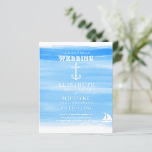 BUDGET Nautical Sailing Hochzeit in Urlaubsort lad (Stehend Vorderseite)