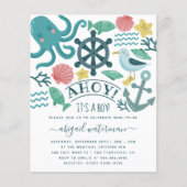 Budget Nautical Sea Critter Es ist eine Baby-Dusch (Vorderseite)