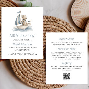 Budget Nautical Teddy Bear QR-Code Jungen-Baby-Par