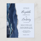 Budget Navy Blauer Silber Agate Hochzeit (Vorderseite)