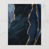 Budget Navy Blue Agate Gold Glam Wedite Einladung (Rückseite)