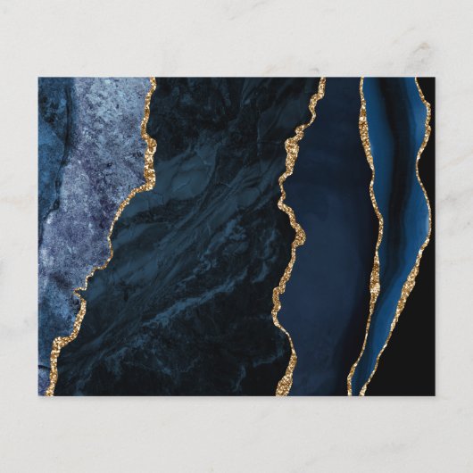 Budget Navy Blue Agate Hochzeit Sichern Sie das Da (Rückseite)