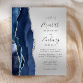 Budget Navy Blue Agate Silver Wedding