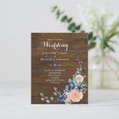Budget Navy Blue and Coral Wedding Woodland (Stehend Vorderseite)