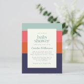 Budget Navy Blue and Red Stripes Chic Baby Dusche (Stehend Vorderseite)