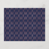 BUDGET Navy Blue Art Deco Rose Gold Save the Date (Rückseite)