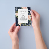 Budget Navy Blue & Blush Pink Blues Hochzeitsfall Flyer (Gruppe)