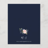 Budget Navy Blue & Blush Pink Blues Hochzeitsfall Flyer (Hinten)
