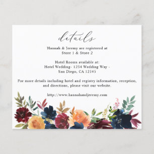 Budget Navy Blue, Burgund & Peach Floral Details Flyer
