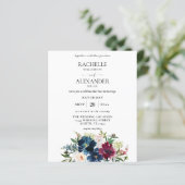 Budget Navy Blue, Burgund & White Floral Wedding (Stehend Vorderseite)