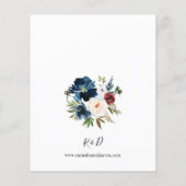 Budget Navy Blue, Burgund & White Floral Wedding (Rückseite)