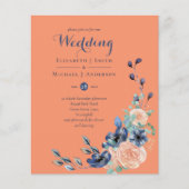 Budget Navy Blue Coral Floral Wedites (Vorderseite)