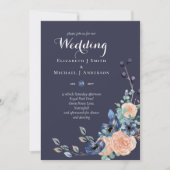 Budget Navy Blue Coral Floral Wedites (Vorderseite)