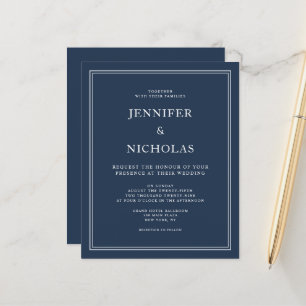 Budget Navy Blue Elegant feierliche Hochzeit