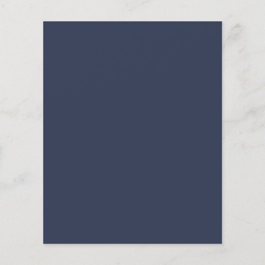 BUDGET Navy Blue Eucalyptus Wedding Save the Date Flyer (Hinten)