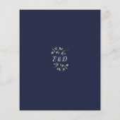 Budget Navy Blue Floral Gold Arch Hochzeit Einladu (Rückseite)