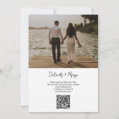 Budget Navy Blue Foto QR Code UAWG Wedding Einladung (Rückseite)