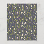 Budget Navy Blue Garden Muster Hochzeit Einladung (Rückseite)