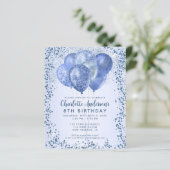 Budget Navy Blue Glitzer Balloon Kindergeburtstag (Stehend Vorderseite)