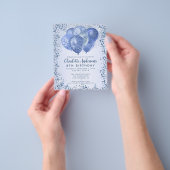 Budget Navy Blue Glitzer Balloon Kindergeburtstag Flyer (Gruppe)