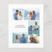 Budget Navy Blue Gold Agate 4-Foto Hochzeit Einlad (Rückseite)