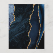 Budget Navy Blue Gold Agate Burgundy Wedding Menü (Rückseite)