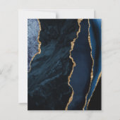 Budget Navy Blue Gold Agate Einladung Hochzeit (Rückseite)