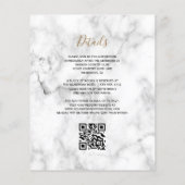 Budget Navy Blue Gold Agate Marble QR Code Hochzei (Rückseite)