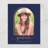 Budget Navy Blue Gold Arch Foto Abschluss (Vorderseite)