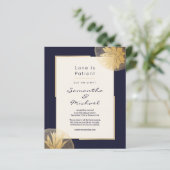 Budget Navy Blue Gold Downsize Hochzeit (Stehend Vorderseite)