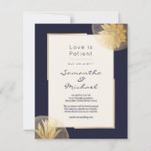 Budget Navy Blue Gold Downsize Hochzeit (Vorderseite)