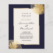 Budget Navy Blue Gold Downsize Hochzeit (Vorderseite)