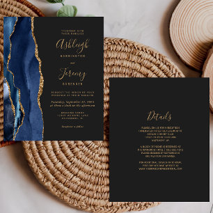 Budget Navy Blue Gold Dunkel Hochzeitsdetails einl